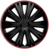 Autostyle Wieldoppen 16 inch Giga Zwart/Rood - ABS