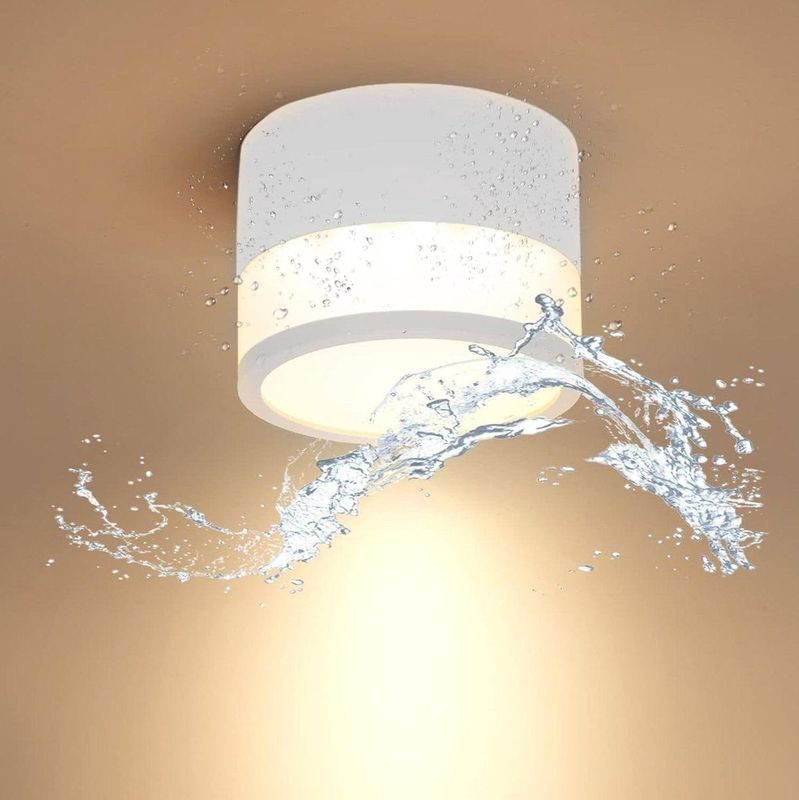 Plafondlamp Opbouw IP65 12W 3000K Warm Wit LED Ø10cm Aluminium Badkamer-oplossing