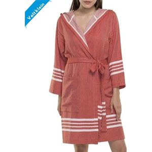 Hamam Badjas Sun Brick - M - korte sauna badjas met capuchon - ochtendjas - duster - dunne badjas - unisex - twinning