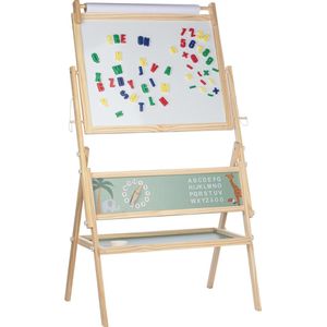 Free2Play by FreeON - Houten schoolbord - Krijtbord voor kinderen - Whiteboard - Safari (incl. rol papier)