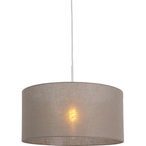 QAZQA combi - Moderne Hanglamp met kap - 1 lichts - Ø 500 mm - Taupe - Woonkamer | Slaapkamer | Keuken