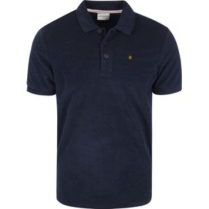 No Excess Structuur Polo Donkerblauw - Maat M - Heren