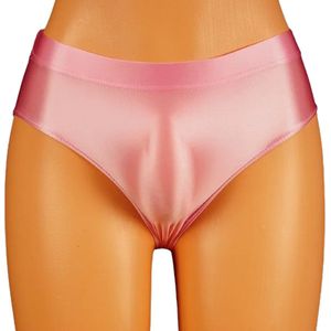 Strakke glanzende heren slip - Mini slip voor mannen - Vrouwen stijl - Bikini trunk - Erotische thema ondergoed - BDSM