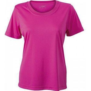 James nicholson Dames t-shirt sport jn357 roze maat l