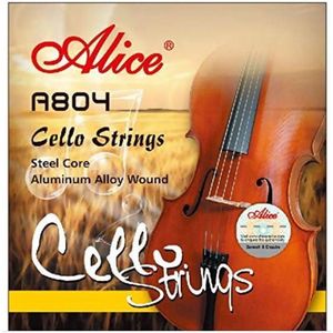 Cello Snaren Set - Voor 4/4 , 3/4 en 1/2 Cello maat -  Staal Core Aluminium Omwonden
