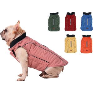 BePetMia Hondenjas Winter Warm Jacket Vest, 7 maten voor kleine middelgrote en gigantische honden, winddicht sneeuwpak hondenkleding Outfit Vest huisdieren kleding met reflecterende lijn (XL, roze)