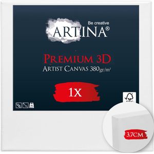 Artina Schildersdoeken 50x50 cm 3D Premium - Voorgerekte Doeken Wit met FSC® Houten Spieraam Stabiele Voorbehandelde Canvas Schildersdoek 380g/m²