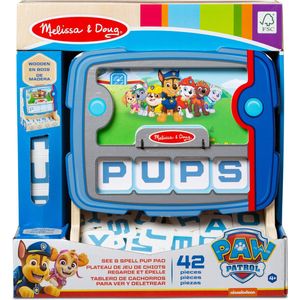 Melissa & Doug PAW Patrol Houten puppy tablet - Kijken & Spellen - Houten speelgoed - Ontwikkelingsspeelgoed speelgoed voor kinderen - 3+ - Cadeau voor jongen en meisje