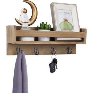 Jashaken met 4 Haken en Zwevende Planken voor Hal Slaapkamer Badkamer Keuken