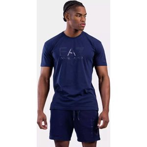 EA7 Emporio Armani Big Chest Logo T-Shirt Heren Blauw - Maat: S