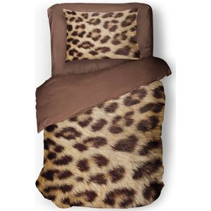 Eleganzzz Dekbedovertrek Jungle Chic - Brown - Dekbedovertrek 140x200/220cm - Micropercal - Eenpersoons - Dekbedovertrekken