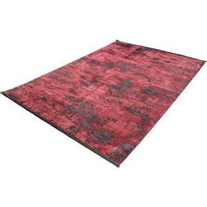 Laagpolig Vloerkleed Brooklyn Vintage Zwart-Rood-160 x 230 cm