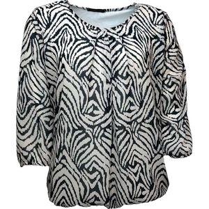 Pink Lady dames blouse - blouse LM - N103 - zwart/wit print - maat M