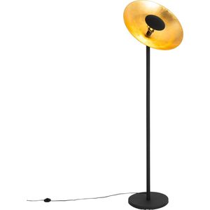 QAZQA magnax - Industriele Vloerlamp | Staande Lamp - 1 lichts - H 183 cm - Zwart Goud - Industrieel - Woonkamer | Slaapkamer | Keuken