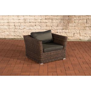 Luxe Tuinstoel Rotan - Weerbestendig - Loungestoel look - Tuinmeubelen - Wicker - Antraciet - Tuinstoelen set van 1