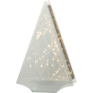 J-Line ecoratie Kerstboom Driehoek - glas - goud - LED lichtjes - large