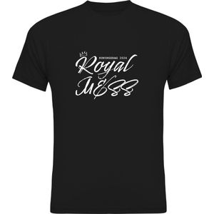 Koningsdag Kleding | Fotofabriek Koningsdag t-shirt heren | Koningsdag t-shirt dames | Zwart shirt | Maat XL | Royal Mess