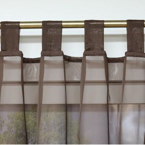 Gordijnen met lussen gordijnen raamgordijn transparant lusgordijn Voile Brown BxH 140x145cm 1 stuk