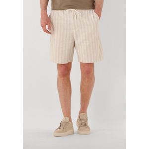 Shiwi Men Lewis Linen Shorts Yam Dye Stripes Broeken Heren - Beige - Maat XXL