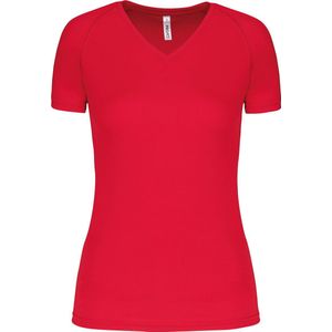 PROACT® Dames sport-t-shirt V-hals PA477 - Red - XXL
