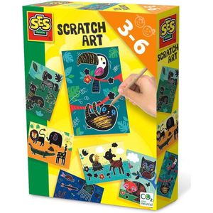 SES - Scratch art - 6 kaarten met kras pen
