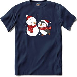 Pinguin buddy - T-Shirt - Heren - Navy Blue - Maat XXL