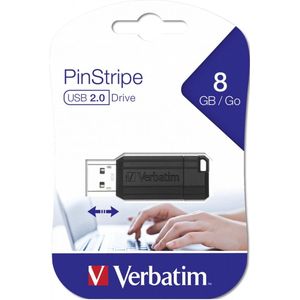 Verbatim Store'n'go PinStripe 8GB - USB-Stick / Zwart
