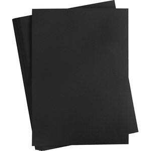 Gekleurd Karton, A2, 420x594 mm, 180 gr, zwart, 100 vel/ 1 doos | Knutselpapier | Knutselkarton