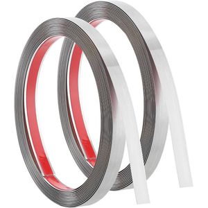 2 stuks 5m x 1 cm Roestvrijstalen Wandstrip - Zelfklevend en Flexibel - Spiegelachtige Afwerking voor Plafond en Muur - DIY