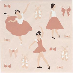 My little day papieren servetten ballerina - 20 stuks - 16,5 x 16,5 - themafeest - kinderfeest