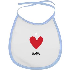 Akyol - i love mama slabbetje blauw - Moeder - mama's - moederdag - cadeau voor mama - hartje - familie