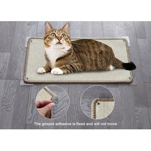 stuks kattenkrabmatten voor aan de muur gemonteerd, 25 x 50 cm sisal-krabkussen voor katten, krabmat tapijt, antislip op de vloer