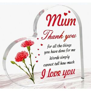 Cadeau - Mama - Moeder - Thank you - Mum - Liefde - Geschenk - I Love you - Anjer - Bloem - Hart - Moederdag