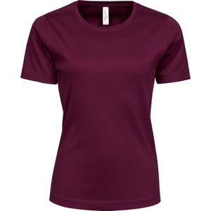 Tee Jays Dames/dames Interlock T-Shirt met korte mouwen (Wijn)