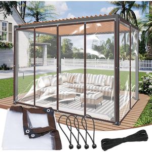 Transparant zeil met ogen - buiten bescherming - 2 stuks - doorzichtig - 2 x 1 m