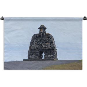 Wandkleed Snæfellsnes - Middeleeuws beeld van Vikingen op IJslandse Snaefellsnes in IJsland Wandkleed katoen 60x40 cm - Wandtapijt met foto