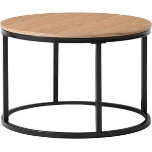 PASCAL MORABITO Uitschuifbare salontafeltjes van mdf, gehard glas en zwart metaal - Transparant en naturel - REMINA van Pascal Morabito