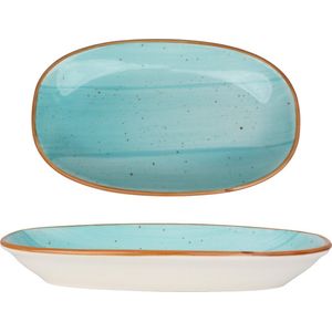 Bonna Serveerschaal - Aqua - Porselein - 24x14 cm - set van 2