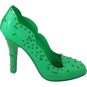 Groene kristallen bloemen CINDERELLA hakken schoenen