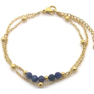 Armband – verstelbaar – RVS – roestvrij staal – goudkleurig – 16-19cm – cadeau – geschenk – feest – feestdagen