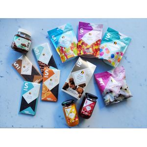 SWEET-SWITCH® - Keto Survival Box - Chocolade - Snoep - Confituur - Hazelnootpasta - Truffels - Marshmallow - Suikerarm - Cadeaupakket - Cadeau - Keto voedingspakket - 12 producten