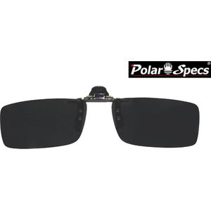 Polar Specs® 30x127 mm. Aluminium Opklapbare Voorhanger – Clip on Zonnebril – Brilclip – Voorzetbril – Polarized Black – Unisex