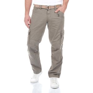 TIMEZONE Heren Cargo Broek Broeken BenitoTZ comfort/relaxed Fit Grijs 38W / 30L Volwassenen Herenbroek Riem