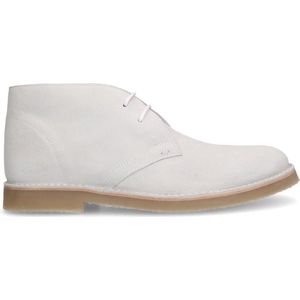 Manfield - Heren - Witte suède verterschoenen - Maat 44