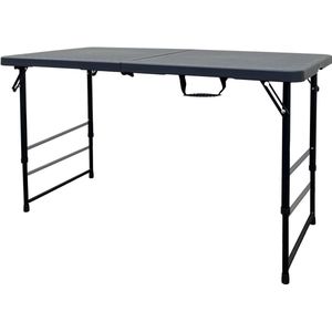 Klaptafel van 40 inch in hoogte verstelbaar - draagbare kunststof vouwtafel voor feesten, picknick en kamperen (zwart) camping table