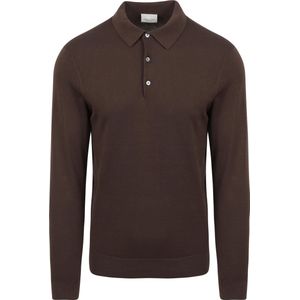 Profuomo - Poloshirt Cool Cotton Bruin - Modern-fit - Heren Poloshirt Maat XL