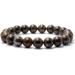 Bixorp Gems Bronziet Edelstenen Armband - 8mm / 18cm - Handgemaakte Edelsteen Kralenarmband