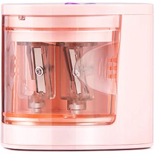 Battery Operated Automated Cordless Electric Pencil Sharpener for School Home Office Classroom - Pink - 7.7X7.7X7.1Cm