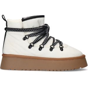 Sacha - Dames - Offwhite puffer veterboots met plateau zool - Maat 42