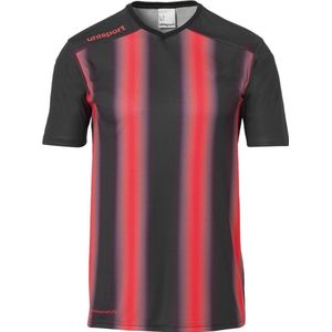 Uhlsport Stripe 2.0 Shirt Korte Mouw Kinderen - Zwart / Rood | Maat: 116